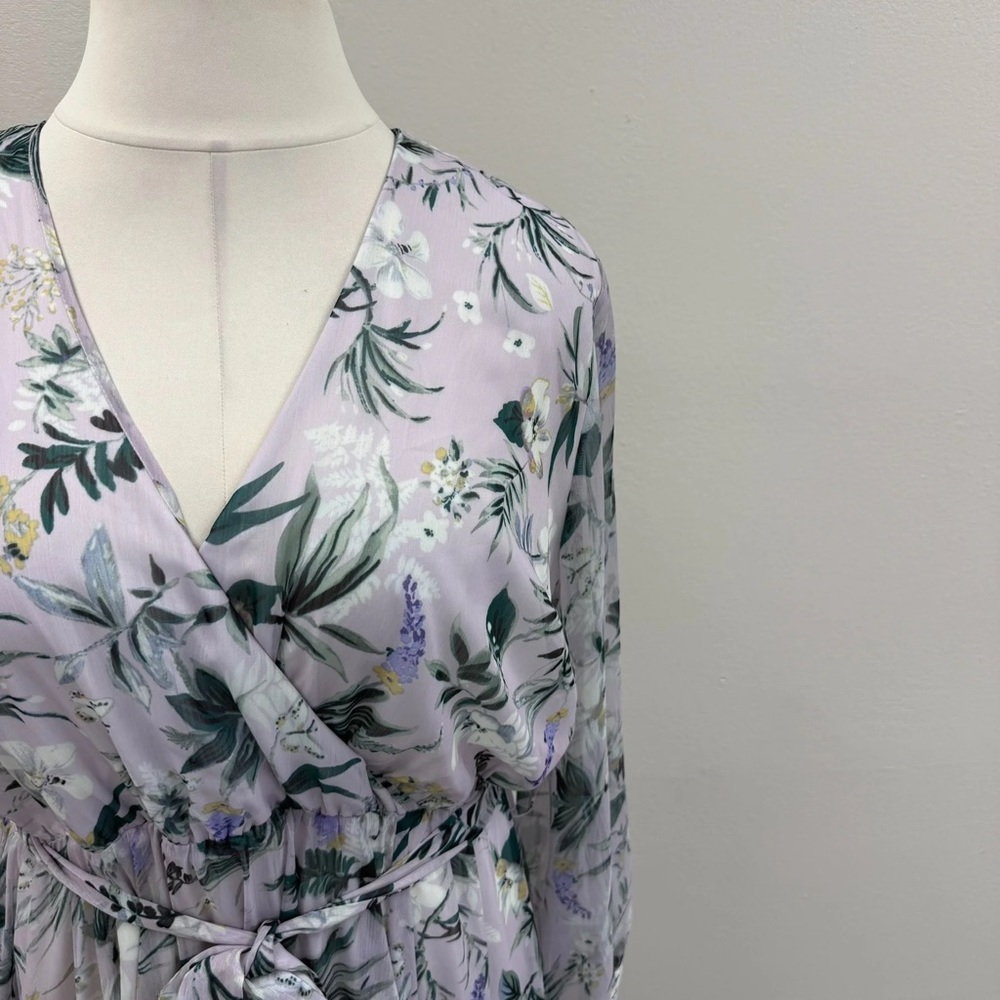 Ivy City Lavender Fields Floral Maxi Dress - Size 3X - Picture 6 of 7